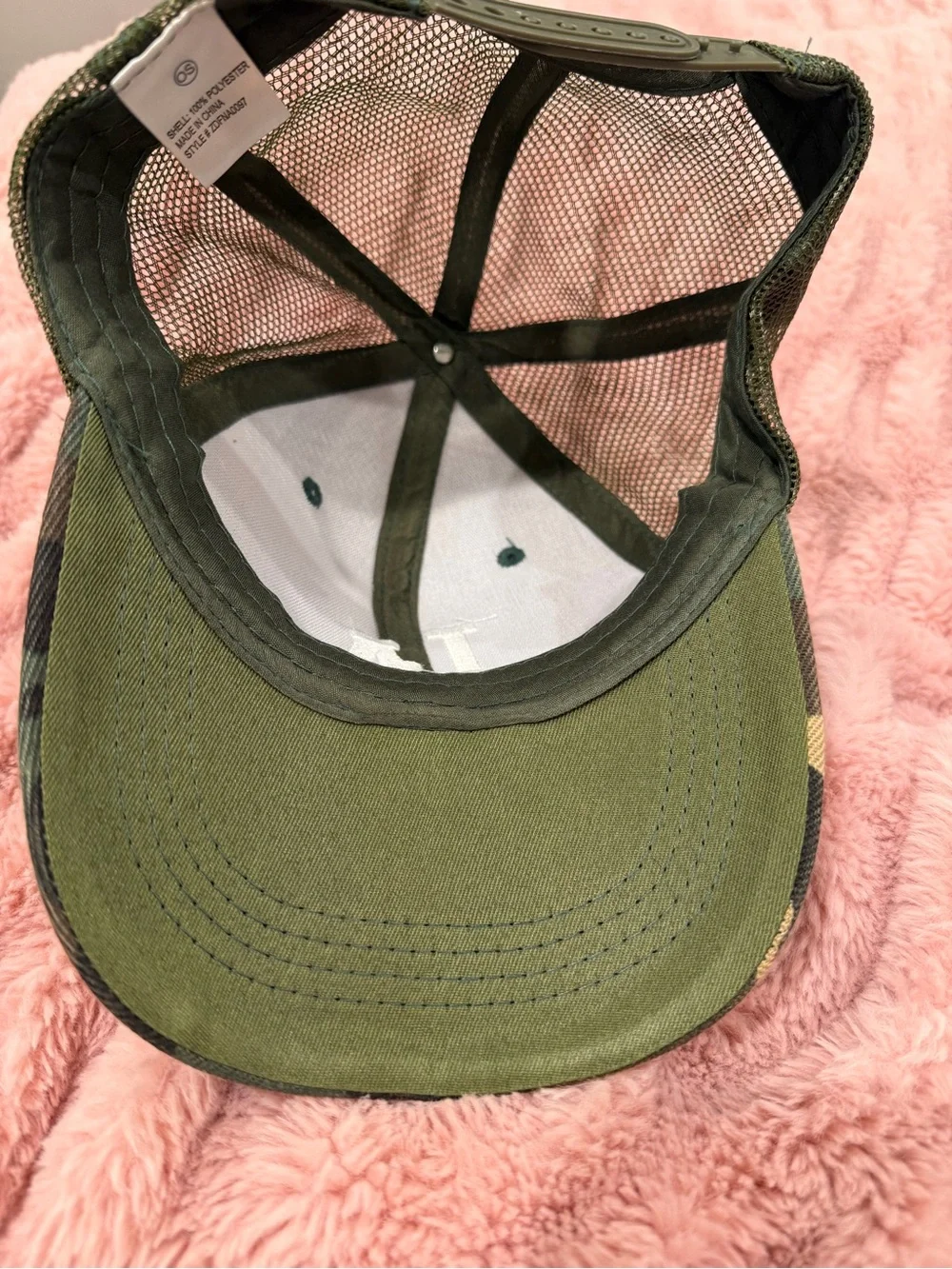 Camo Trucker Hat with White LA Patch